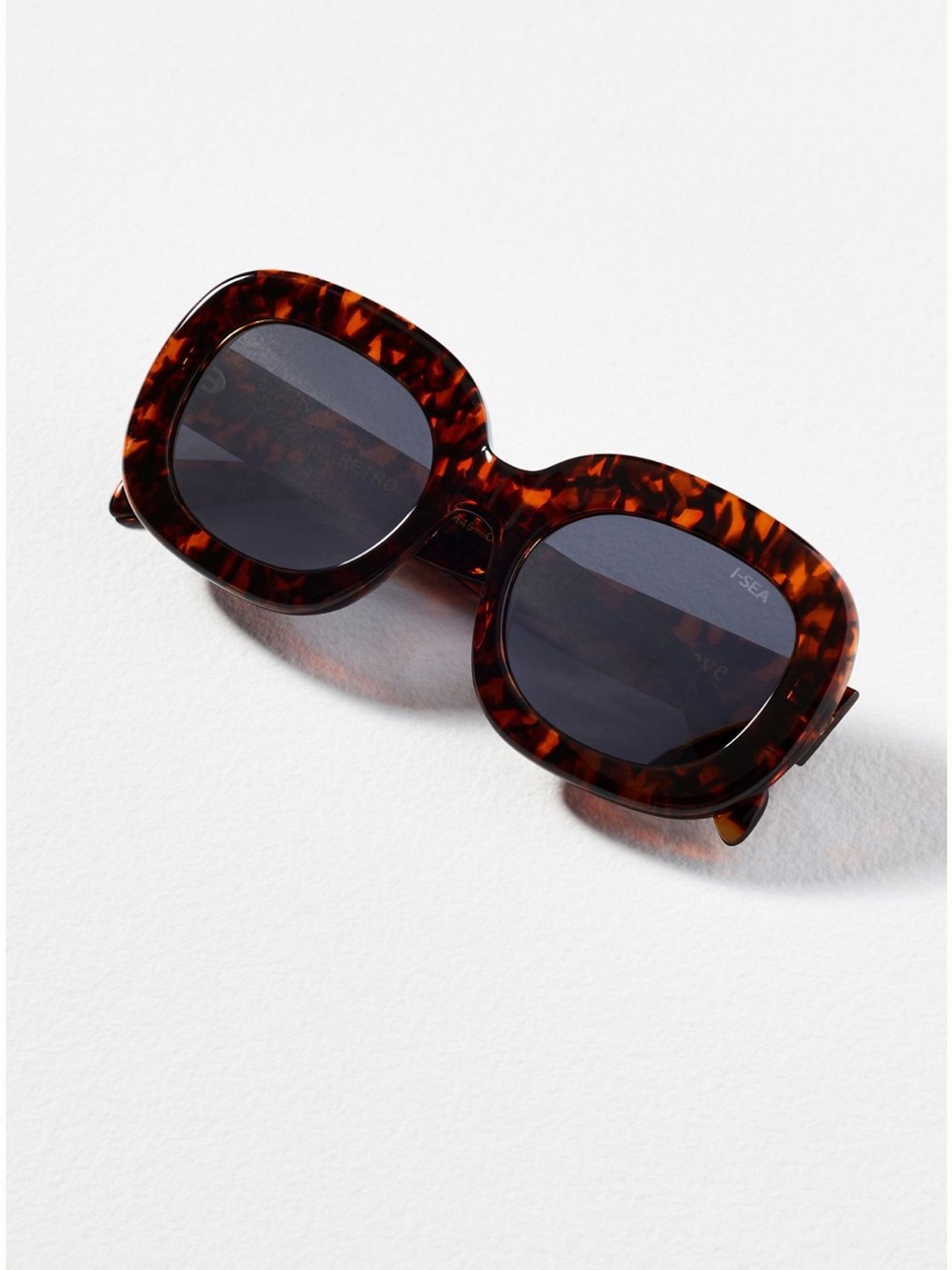 Anthropologie I-SEA Oversized Oval Retro Tort Sunglasses